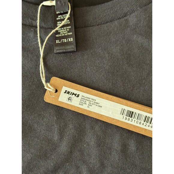 Skims Relaxed Shrunken T-Shirt Ash Size XL - Picture 7 of 8